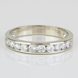 14k White Gold 10 Diamond Bridal Anniversary Band Wedding Ring